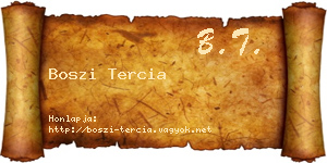 Boszi Tercia névjegykártya